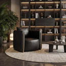Hospitality furniture - Leather Channel-Piped Lounge Chair - www.oroatrade.com