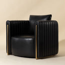 Hospitality furniture - Leather Channel-Piped Lounge Chair - www.oroatrade.com