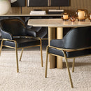 Hospitality furniture - Curved-Back Leather Dining Armchair - www.oroatrade.com