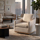 Hospitality furniture - White Linen Swivel Lounge Chair - www.oroatrade.com