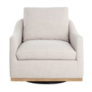 Hospitality furniture - White Linen Swivel Lounge Chair - www.oroatrade.com