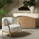 Hospitality furniture - Gold Framed Fabric Lounge Chair - www.oroatrade.com
