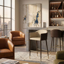 Hospitality furniture - Cream Leather Bar Stool - www.oroatrade.com