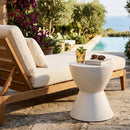 White Hourglass Indoor/Outdoor End Table | Splendido Logan