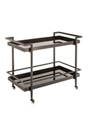 Black Glass Shelves Bar Cart | Splendido Livingston | Oroa.com