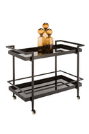 Black Glass Shelves Bar Cart | Splendido Livingston | Oroa.com