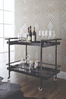 Black Glass Shelves Bar Cart | Splendido Livingston | Oroa.com