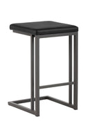 Black Leather Look Counter Stools (2) | Splendido Boone | Oroa.com