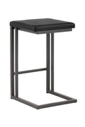 Black Leather Look Counter Stools (2) | Splendido Boone | Oroa.com