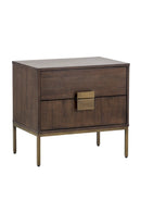Acacia Wood 2-Drawer Nightstand | Splendido Jade | Oroa.com
