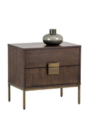 Acacia Wood 2-Drawer Nightstand | Splendido Jade | Oroa.com