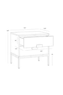 Acacia Wood 2-Drawer Nightstand | Splendido Jade | Oroa.com