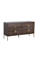 Dark Acacia Veneer 6-Drawer Dresser | Splendido Jade | Oroa.com