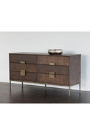 Dark Acacia Veneer 6-Drawer Dresser | Splendido Jade | Oroa.com