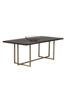 Contract furniture - Contemporary Wood & Brass Dining Table - www.oroatrade.com