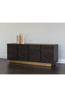 Brown Oak Fluted 4-Door Sideboard | Splendido Paris | Oroa.com