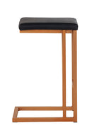 Black Leather Look Counter Stools (2) | Splendido Boone | Oroa.com