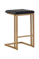 Black Leather Look Counter Stools (2) | Splendido Boone | Oroa.com
