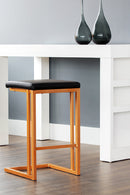 Black Leather Look Counter Stools (2) | Splendido Boone | Oroa.com