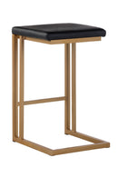 Black Leather Look Counter Stools (2) | Splendido Boone | Oroa.com