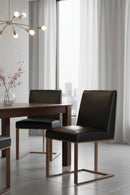 Black Leather Cantilevered Dining Chair | Splendido Dean | Oroa.com