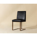 Contract furniture - Black Leather Cantilevered Dining Chair - www.oroatrade.com