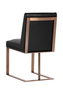 Black Leather Cantilevered Dining Chair | Splendido Dean | Oroa.com