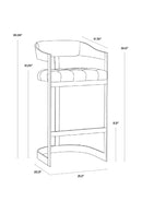 Antique Brass Framed Bar Stool | Splendido Beaumont | Oroa.com