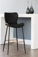 Diamond-Stitched Leather Look Bar Stools (2) | Splendido Lyla