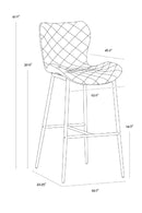 Diamond-Stitched Leather Look Bar Stools (2) | Splendido Lyla