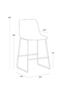 Leather-Look Mid-Century Counter Stools (2) | Splendido Cal | Oroa.com