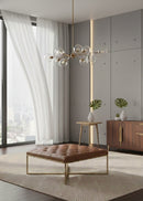 Brown Leather Button-Tufted Ottoman | Splendido Endall | Oroa.com