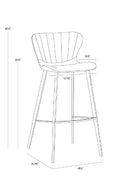 Clamshell Style Tufted Bar Stool | Splendido Arabella | Oroa.com