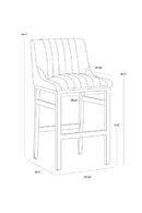 Leather-Look Vertical-Channeled Bar Stool | Splendido Halden | Oroa.com