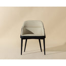Hospitality furniture - Cream and Black Leather Dining Chair - www.oroatrade.com