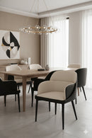 Cream and Black Leather Dining Chair | Splendido Hagan | Oroa.com