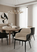 Hospitality furniture - Cream and Black Leather Dining Chair - www.oroatrade.com