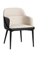 Cream and Black Leather Dining Chair | Splendido Hagan | Oroa.com