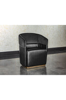 Hospitality furniture - Black Leather Wheeled Lounge Chair - www.oroatrade.com