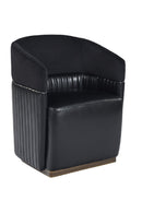 Hospitality furniture - Black Leather Wheeled Lounge Chair - www.oroatrade.com
