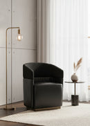 Hospitality furniture - Black Leather Wheeled Lounge Chair - www.oroatrade.com