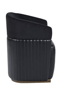 Hospitality furniture - Black Leather Wheeled Lounge Chair - www.oroatrade.com