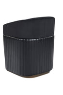 Hospitality furniture - Black Leather Wheeled Lounge Chair - www.oroatrade.com