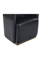 Hospitality furniture - Black Leather Wheeled Lounge Chair - www.oroatrade.com