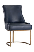Contract furniture - Bronze Cantilever Leather Dining Chairs (2) - www.oroatrade.com