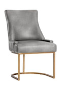 Contract furniture - Bronze Cantilever Leather Dining Chairs (2) - www.oroatrade.com