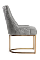 Contract furniture - Bronze Cantilever Leather Dining Chairs (2) - www.oroatrade.com