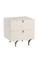 Cream Wood 2-Drawer Nightstand | Splendido Celine | Oroa.com