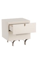 Cream Wood 2-Drawer Nightstand | Splendido Celine | Oroa.com