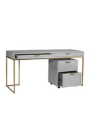 Gray Shagreen 2-Drawer Desk | Splendido Jiro | Oroa.com
